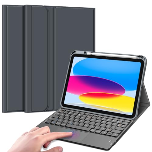 Teclado AZERTY para iPad 10ª generación 10.9 2022 inalámbrico con funda gris espacial