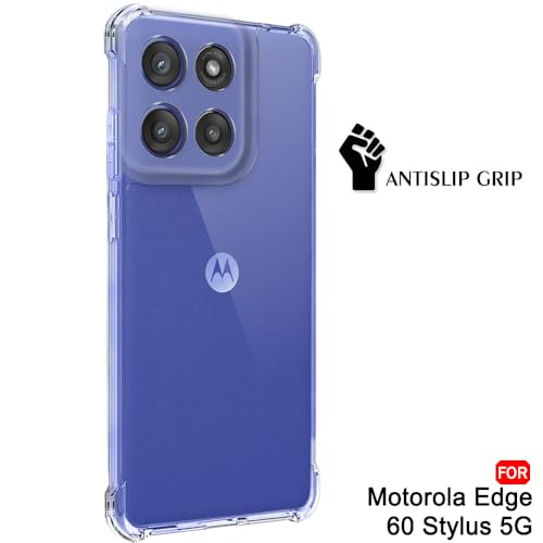 Image of TheGiftKart Crystal Clear Back Cover Case for Motorola Moto Edge 60 Stylus 5G | Shockproof Soft TPU Case | Cushioned Edges for Ultimate Protection Back Cover Case (TPU, Transparent)