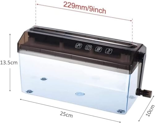 Image of Inditradition Manual Paper Shredder Machine | Hand Operated Paper Cutter | A4 Paper Compatible, Strong Steel Blades (Transparent)