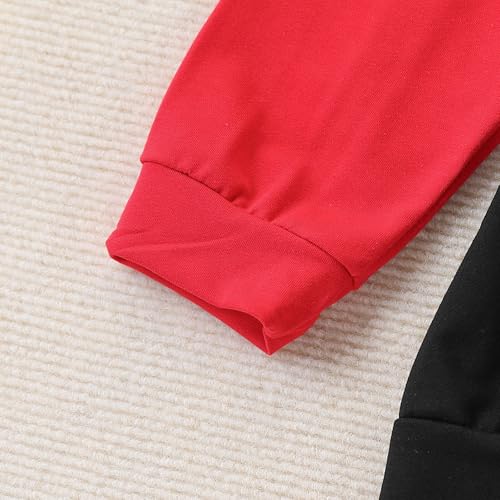 Image of Boys Clothes 2pcs Tween Boy Color Block Hoodie + Pants Little Boys Fall Winter Outfits Set, 4-12 Years
