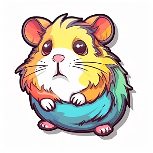 Image of Yoonek Graphics Hamster Vinyl Decal Sticker for Car, Laptop, Tumbler, More. #005493