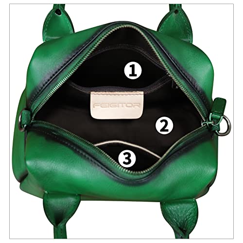 Image of Genuine Leather Handbag for Women Leather Top Handle Purse Retro Handmade Satchel Vintage Crossbody Hobo Bag