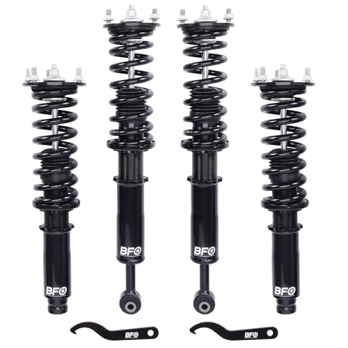 BFO Coilovers for Honda Accord 1998-2002, for Acura TL 1999-2003, for Acura CL 2001-2003, Height Adjustable Coilovers Suspension Kit, Preset Damping Shock Absorbers Struts, Lowering Kit Black