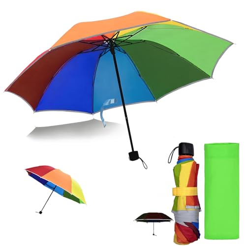 Willingood Kinder Regenschirm, Regenbogen Kinderschirm,...