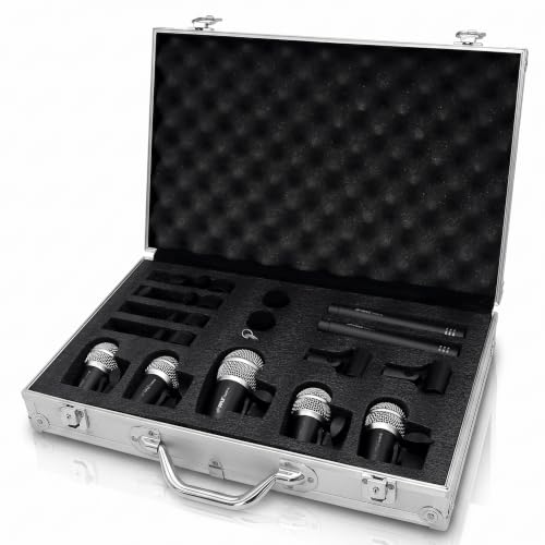 Pyle 7-Piece Drum Microphone Set