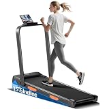 LONTEK Walking Pad mit Steigung 15%, 10KM/H Laufband für Zuhause mit Steigung und Geräuscharmer Motor, Laufband Schreibtisch, Max.136KG, Cardio für Home-Office
