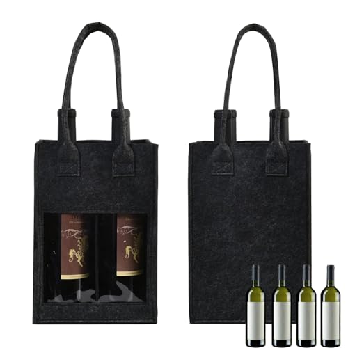 Bolsa de transporte de vino para 4 botellas: juego de 2 bolsas de viaje de fieltro