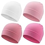 AQOKKA 4 Pcs Newborn Baby Hat Infant Beanie Caps Soft Cotton Toddler Hats Newborn Hospital Hat for Baby Boy Girl Essentials 0-6 Months