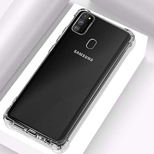 Image of TheGiftKart Transparent Crystal Clear Back Cover Case for Samsung Galaxy M21 / M21 2021 Edition / M30s | Shockproof Soft TPU Case | Cushioned Edges for Ultimate Protection Cover (TPU, Transparent)