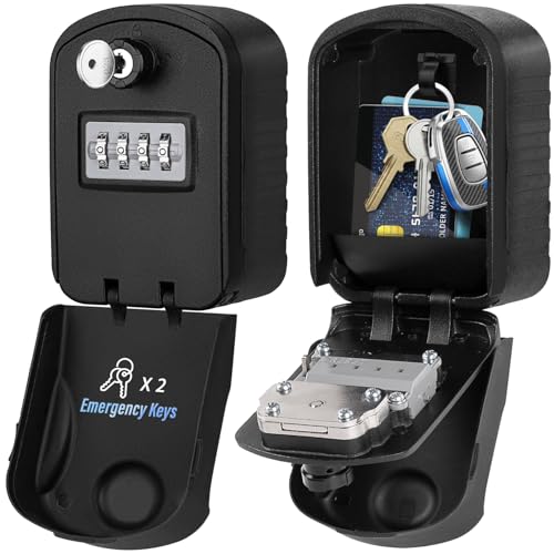 🔐【Cassetta Porta Chiavi con Codice, Più Affidabile e Robusto】Cassetta con codice per chiavi esterno usa il codice multi combinazione a 4 cifre, Il design del codice a quattro cifre offre 10.000 combinazioni, garantendo la massima protezione contro il furto di chiavi e carte d'accesso. La combinazione originale è 