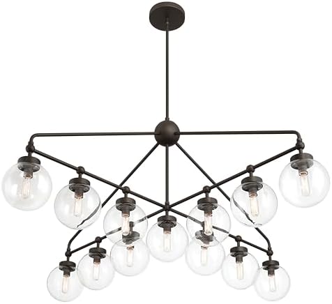 Minka Lavery 2975-860 Stella 13 Light 52" Wide Abstract Sputnik Chandelier - Dark Bronze with Clear Glass
