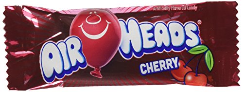 Airheads Candy Mini Bars, Cherry Flavor, Individually Wrapped, Bulk Box, Non Melting, Party, 8 Pounds