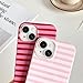 SmoBea Kompatibel mit iPhone 15 Hülle, Süßes horizontal Striped Handyhülle, weiches, schlankes, stoßfestes TPU-Telefoncover für Frauen und Mädchen, schön und stilvoll,Red