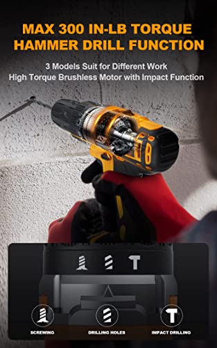 Adedad 20V Cordless Drill Set Electric Power Drill Kit With Battery And Charger, 3/8 Inch Keyless Chuck, 21+1 Position,2 Variable Speed, Led Light And 27Pcs Accessories #TOP2