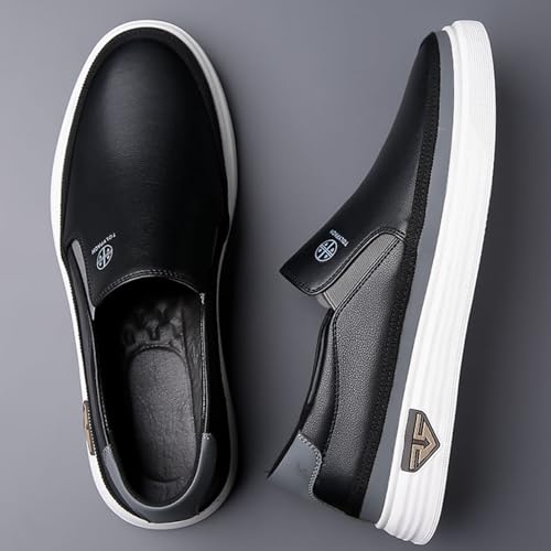 Men's Soft Casual Sneakers, White Male Loafers Outdoor Slip on Shoes for Men3
