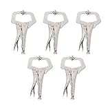 5-Pack 11 Inch C-Clamp Locking Pliers Adjustable Welding Clamps with Swivel Pads for Shop Home Farm