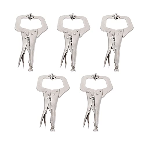 5-Pack 11 Inch C-Clamp Locking Pliers Adjustable Welding Clamps With Swivel Pads For Shop Home Farm And Automotive #TOP12
