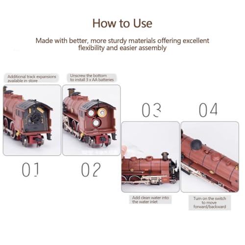 Kafoopolly Electric Train Set, Alloy Locomotive Model with Carriage and Long Track, Gift for Teens and Adults (Model 22920/Dark Green)