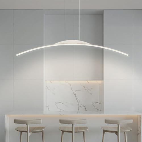 Lámpara de mesa de comedor lineal con luces LED regulables para cenas modernas. 4