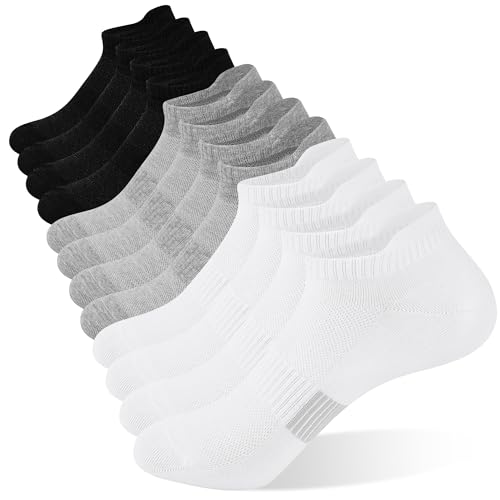 Image of 6 Pairs Ankle Socks for Women, Athletic Running Socks Cotton Low Cut Tennis Sports Tab Sock Size 6-11