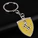 FitIts Car Logo Keychain Keyring, Metal, Yellow and Green for Ferrari