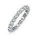 Imagen de Bling Jewelry Anillo de Boda de Eternidad Apilable con Circonita Cúbica AAA de 3MM para Aniversario para Mujer en Plata de Ley