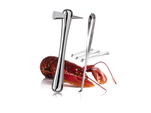 Preisvergleich Produktbild Nuance Schalentier-Hammer und Gabeln 4er-Set, Edelstahl, Silber, 18x12x9 cm