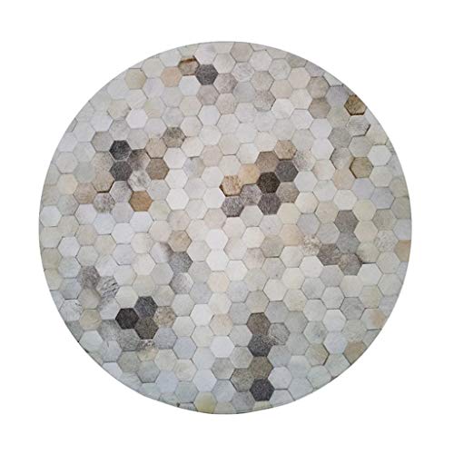 Alfombras Alfombra de Cuero de Vaca Redonda Alfombra de Lujo fácil de gestionar Sala de Estar Dormitorio Mesa de café Habitación de los niños 4 Tamaño (Tamaño : Diameter 1m)