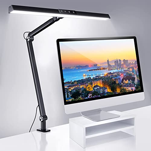 Desk Lamp,Desk Lamps For Home Office,Modern Architect Lamp With Clamp,Eye-Caring Dimmable Arm Table Lamp With Memory And Timing Function For Monitor Studio Reading,5 Color Modes & 5 Brightness Levels #TOP9