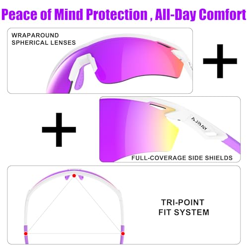 Image of Polarized Running Sunglasses for Men Women Ultra-Comfort, UV400 Protection | 22g Lightweight TR90 Frame & Adjustable Silicone Nose Pads Wraparound Sports Sun glasses for Cycling Baseball Hiking Fishing