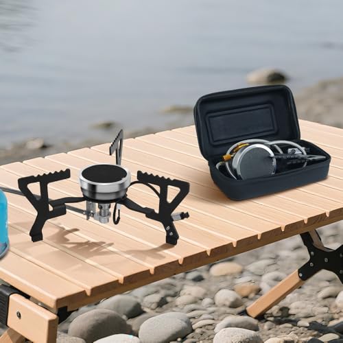 REDSUN FD3 Portable Infrared Camping Stove with EVA Carrying Case and 3pc Cutlery set, Foldable Tripod Design, Dual Combustion Modes, Windproof & High Efficiency, Ideal for Hiking and Backpacking