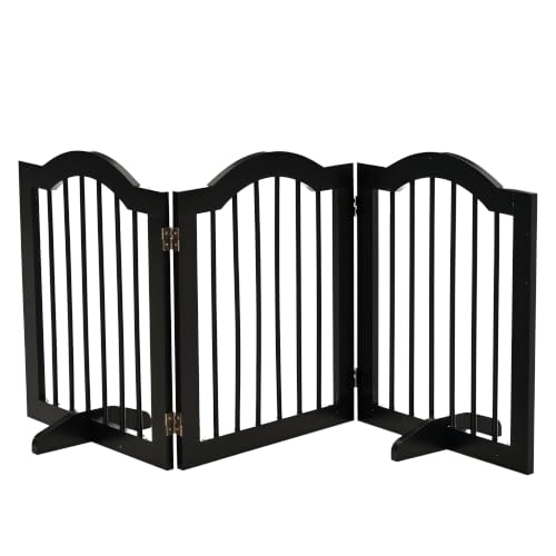 PawHut Barrera de Seguridad para Perros Pequeños Plegable 154,5x61 cm Negro