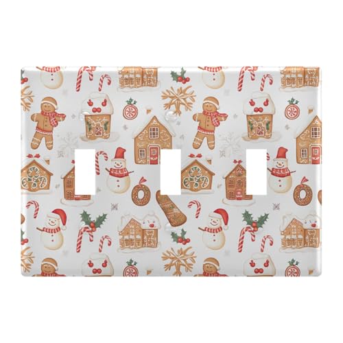 Light Switch Cover Christmas Gingerbread Cookies Wall Plates for Electrical Outlets 3 Gang 202b7065