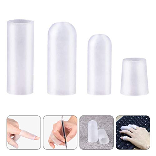 ARTIBETTER 4Pcs Dedeiras Dedo Almofada Claro Mangas Dedo Cuttable Tubos Toe Gel Protetores de Milho