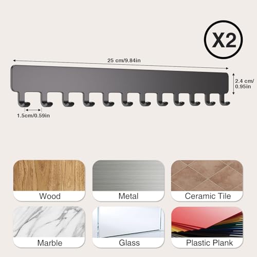 Necklace Holder Hanging Jewelry Organizer - Jewelry Organizer for Necklace, Self-Adhesive Necklace Organizer, Wall Jewelry Organizer,2 PCS, Black, HKUSJJ0030B22