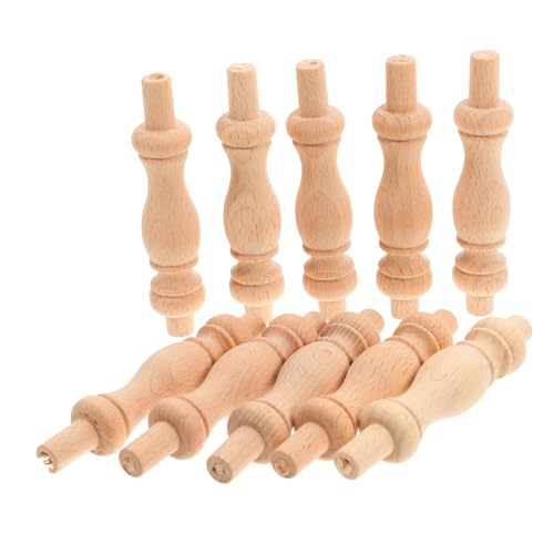 Gatuida 10 piezas Balaustres de Madera Maciza sin Pintar Columnas Romanas Decorativas para Barandillas de Escaleras y Jardines Diseño Resistente para Bricolaje y Mejoras el Hogar