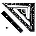 Innovative Rafter Square Tool, Sherwap Rafter Square Tool, Multifunctional Rafter Square, Triangle Ruler Rafter Square Protractor, Precision Carpentry Square Ruler with Jig Block(Black)