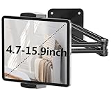iPad Wall Mount, Aluminium Extendable Tablet Wall Mount Holder with 360° Rotating Base【quick installation】Foldable Desk Mount for iPad Pro Air Mini, Galaxy Tab/Kindle, All 4.7-13' Phones & Tablets