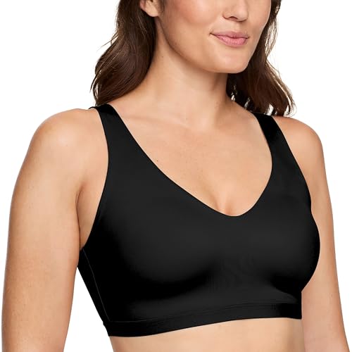 Warner's womens Cloud 9 Super Soft, Smooth Invisible Look Wireless Lightly Lined Comfort Rm1041a T Shirt Bra, Black, Large US