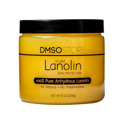 DMSOSTORE Lanolin 100% Pure Unrefined Sheep Wool USP Grade 8 oz