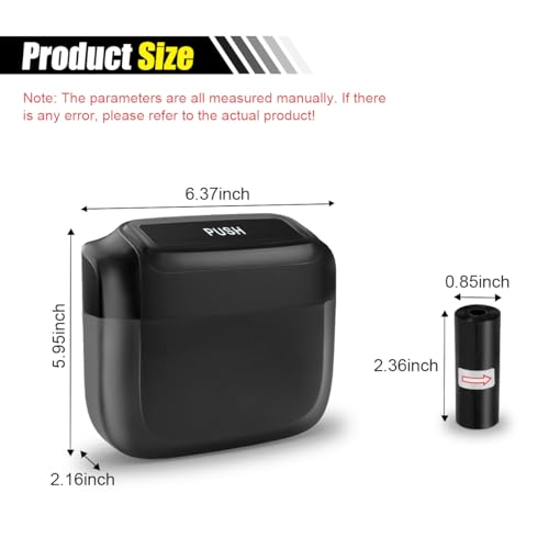Image of smilfuy Mini Car Trash Can with Lid, Leakproof & Waterproof Auto Dustbin Garbage Can with 30 Trash Bags, Car Organizer and Storage for Automotive Home Office Kitchen Bedroom (Black, 1PCS)