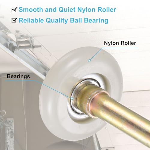 Rouleaux de porte de garage en nylon blanc de 4,6 cm avec 11 roulements à billes