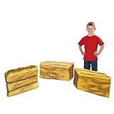 Fun Express Hay Bale Standup Decor Set - Large Fall & Harvest Party Decorations - Perfect for Seasonal Events Halloween Parties Receptions & Themed Celebrations - Autumn Décor - Brown - 3 Pieces