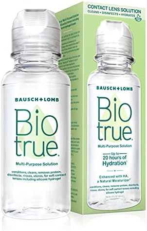 Biotrue Contact Lens Solution, Multi-Purpose Solution for Soft Contact Lenses, Lens Case Included, 2 FL OZ (Pack of 4)