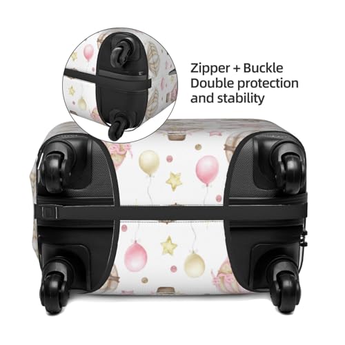 Spandex Travel Luggage Cover Printed Cute Balloons Watercolor Double-Sided Suitcase Protector Bag,Dust-Proof Anti-Scratch Durable Baggage Covers For Kid Adult,Medium4