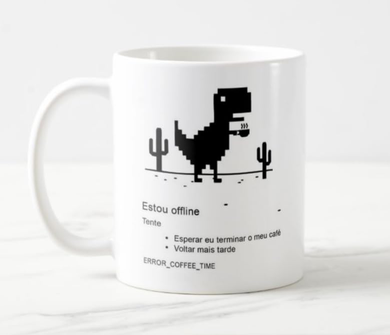 Caneca Dinossauro Offline Programador TI Geek