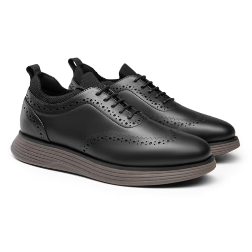 Bruno Marc Men's MaxFlex Dress Sneakers Oxfords Casual Wingtip Brogue Shoes,Size 10.5,Black/Coffee,SBOX2326M
