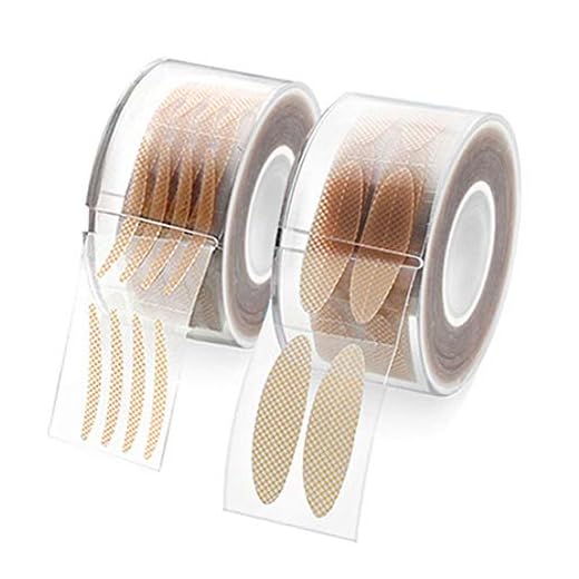 2Rolls/600Pairs Invisible Lace One-sided Sticky Double Eyelid Tapes Stickers Eyelid Strips, Instant lift Eyelids Without Surgery, Perfect for Saggy Hooded Droopy Uneven Mono-eyelids