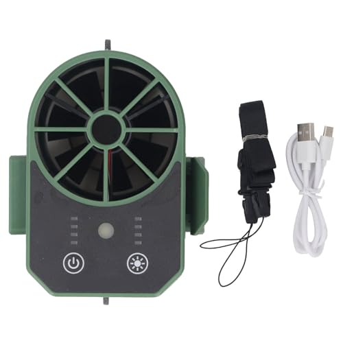 Ventilador de cintura portátil Goshyda de 4 velocidades y luz LED 6
