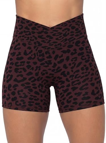 Image of Sunzel Crossover Biker Shorts for Women, No Front Seam V High Waist Yoga Workout Gym Shorts with Tummy Control | 4 Or 6-Inch Inseam, High Waisted, Tummy Control, Crossover Waist, Buttery Soft, No Front Seam, Squat Proof, Compression